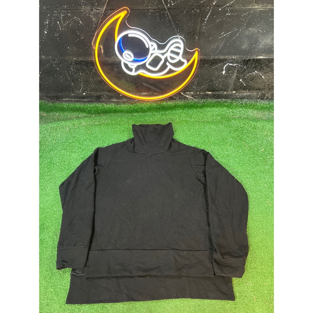 Colosseum Black Turtleneck Long Sleeve Layered Hem Casual Comfy Pullover Top MD‎